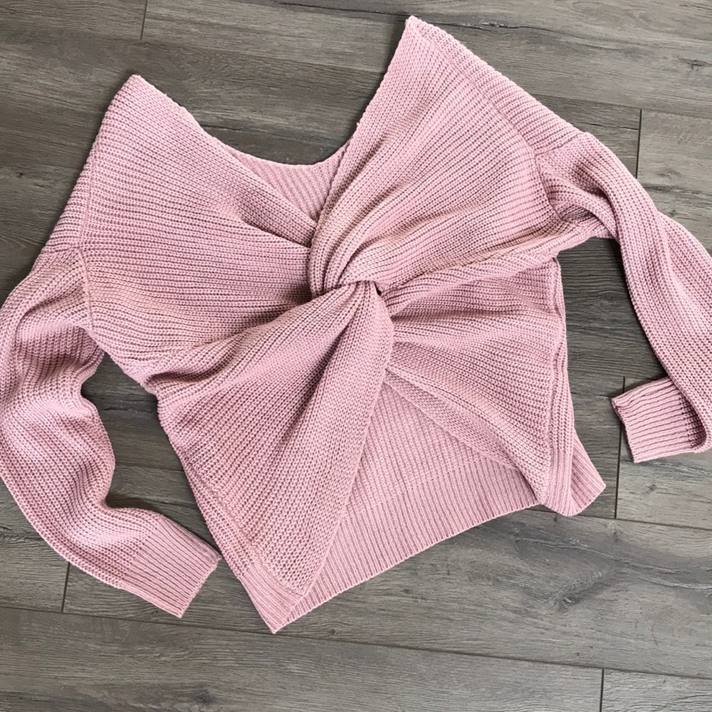 Mauve cross back sweater